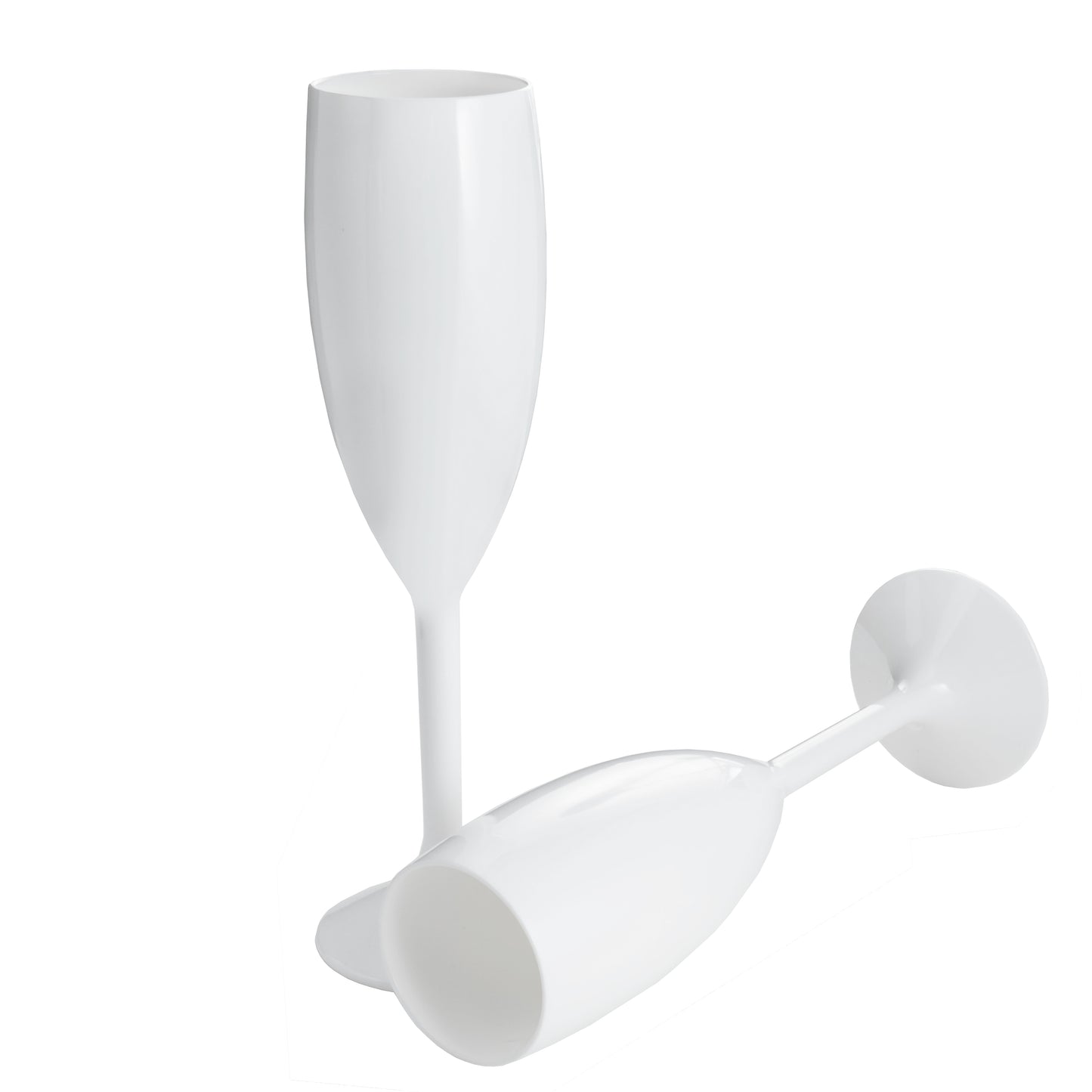 White Champagne Flutes Prosecco Glasses