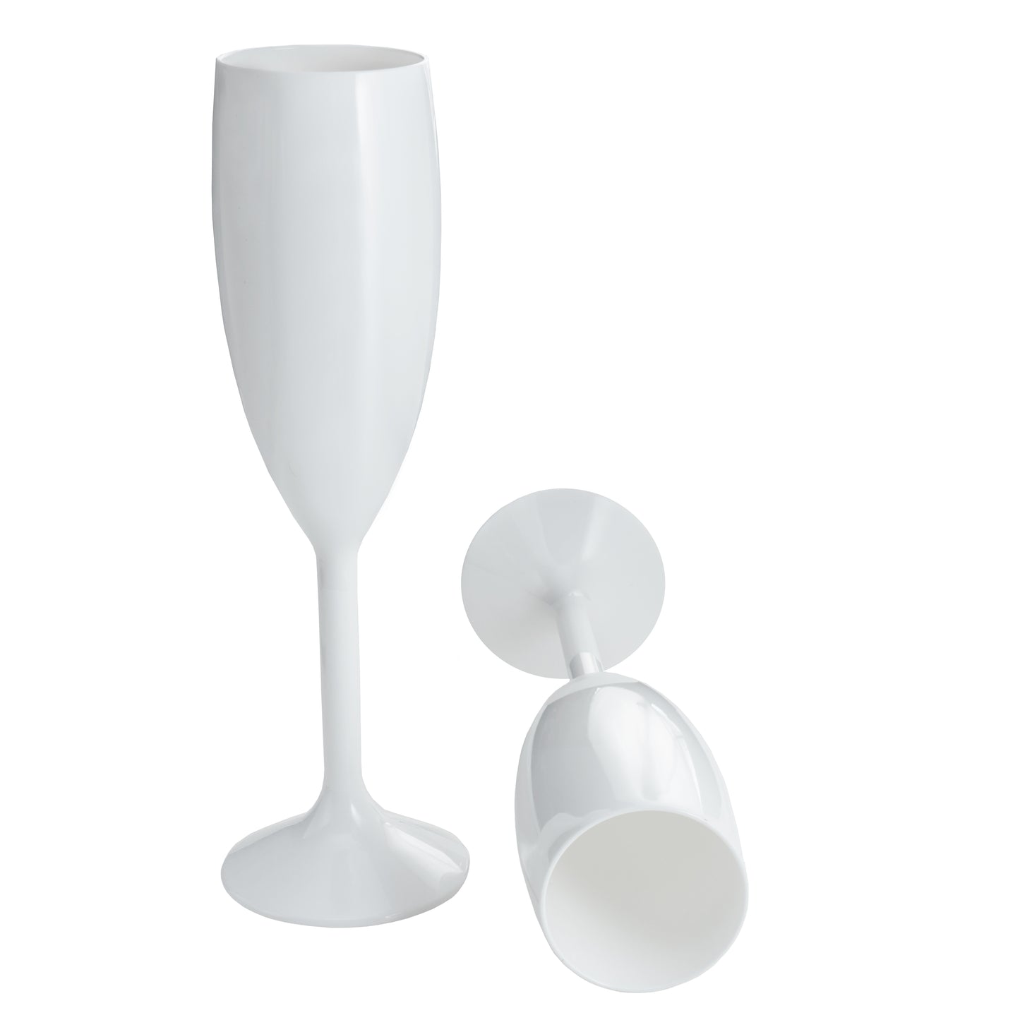 White Champagne Flutes Prosecco Glasses