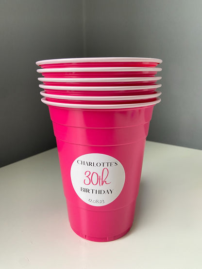 pink solo cups