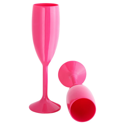 Pink Champagne Flutes Prosecco Glasses