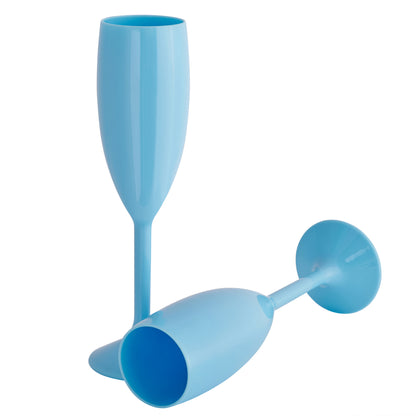 Light Blue Champagne Flutes Prosecco Glasses