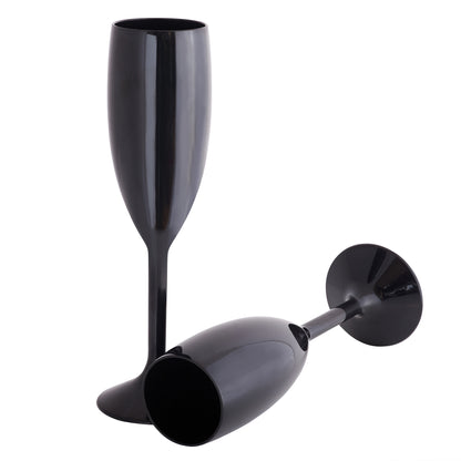 Black Champagne Flutes Prosecco Glasses