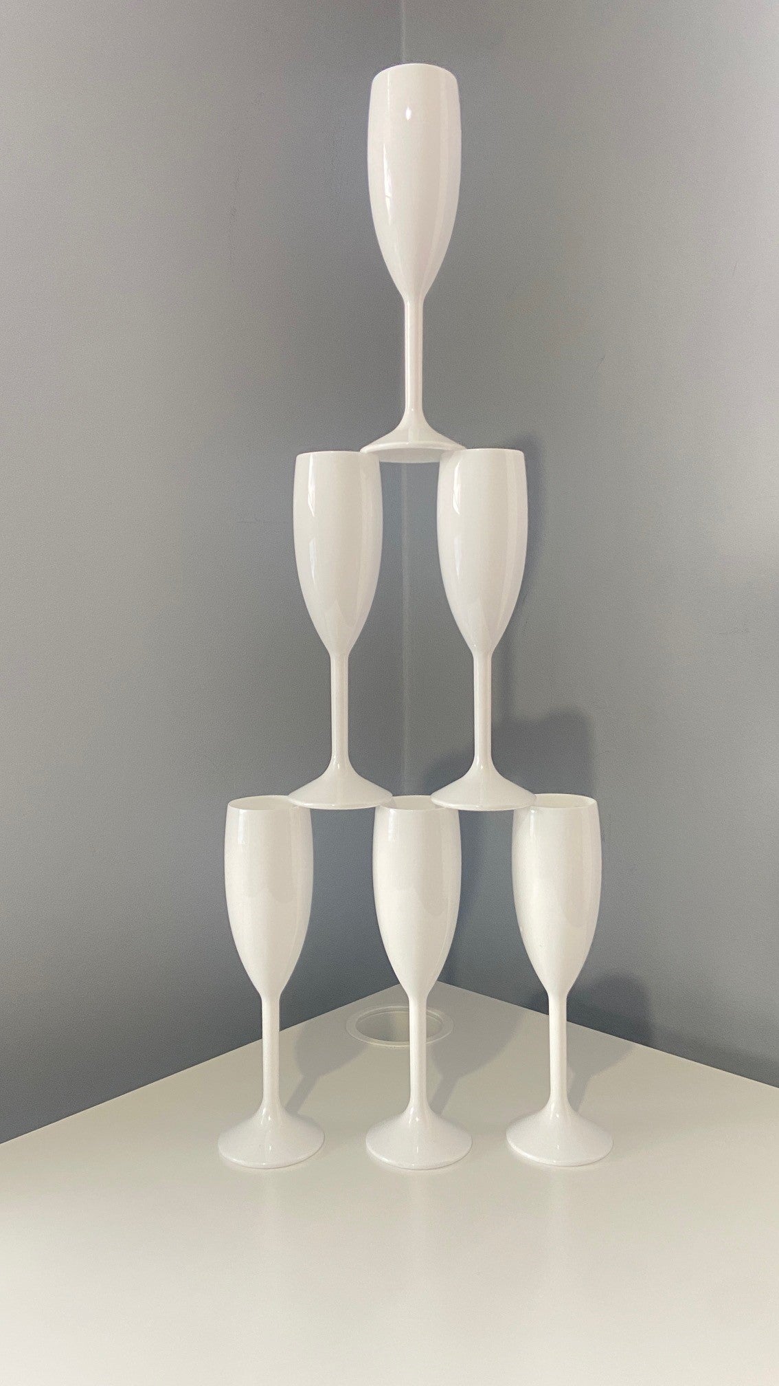 white champagne flutes