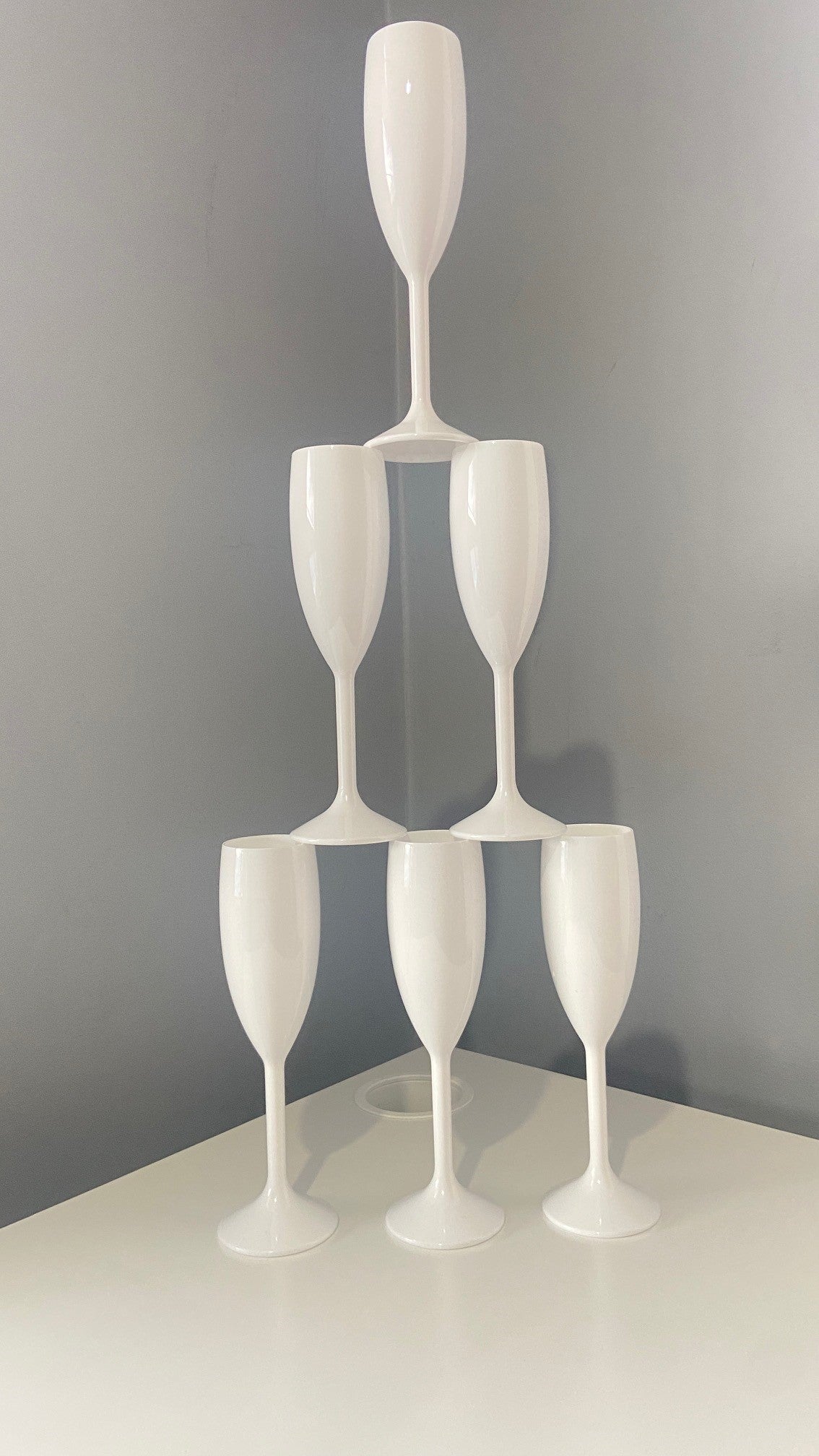 white champagne flutes